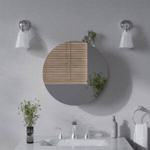 wohnli-moebel-suche-M26075827-1 Badspiegelschrank mit 2 Fächern Anthrazit 50x50cm 50x50x18cm Spanplatte Schwarz Vicco Möbel Badezimmermöbel Badezimmerschränke