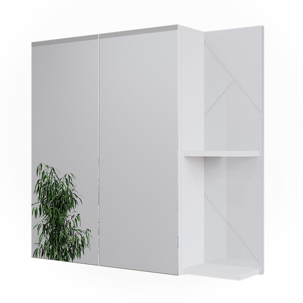 wohnli-moebel-suche-M26075833 Wohnli Möbelsuche - Badspiegelschrank Weiß Hochglanz 80x75cm