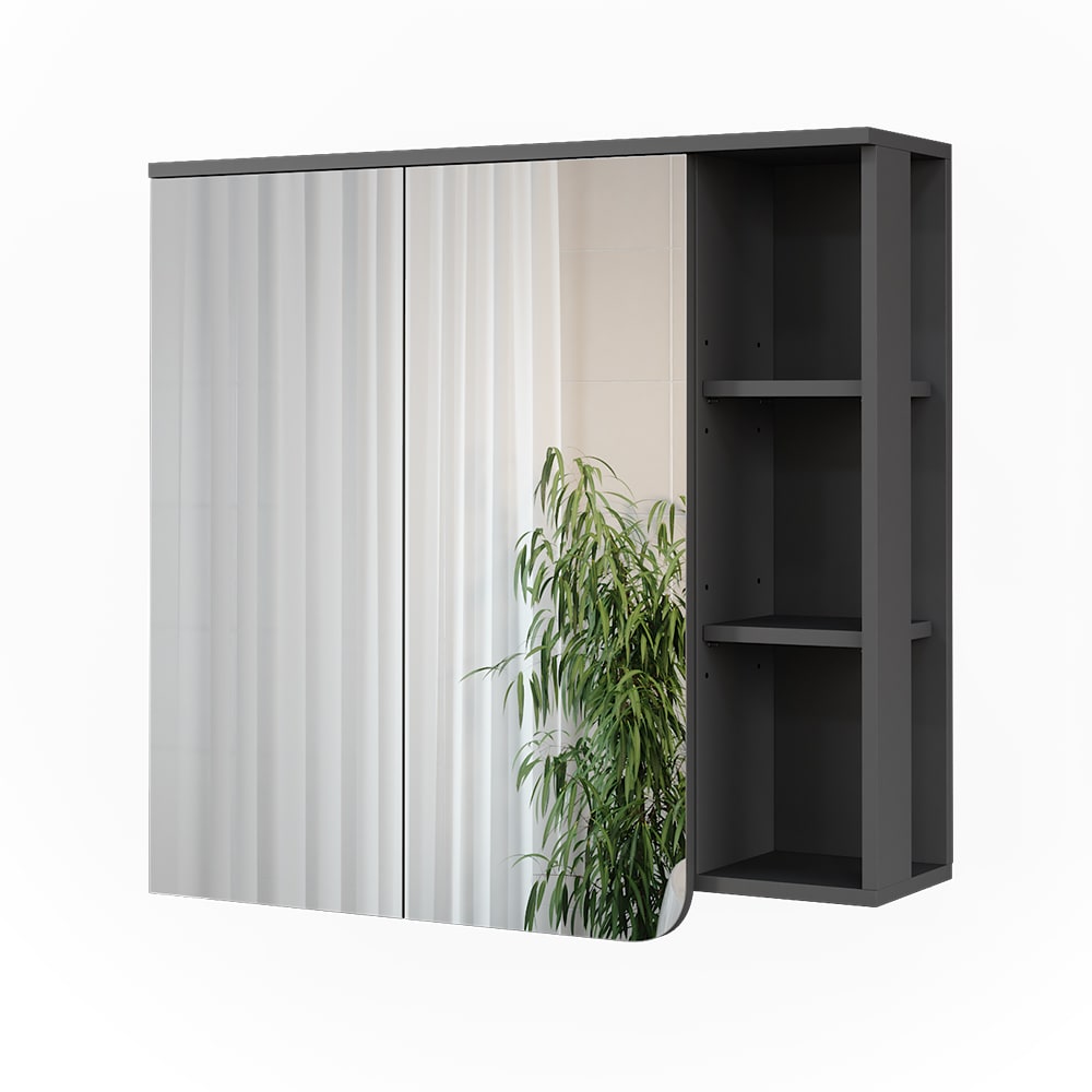 wohnli-moebel-suche-M26075846 Wohnli Möbelsuche - Spiegelschrank Anthrazit/Weiß 80x75cm