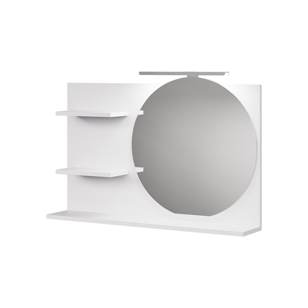 wohnli-moebel-suche-M26075864 Wohnli Möbelsuche - Spiegelregal mit 3 offenen Fächern Weiß 80x50cm