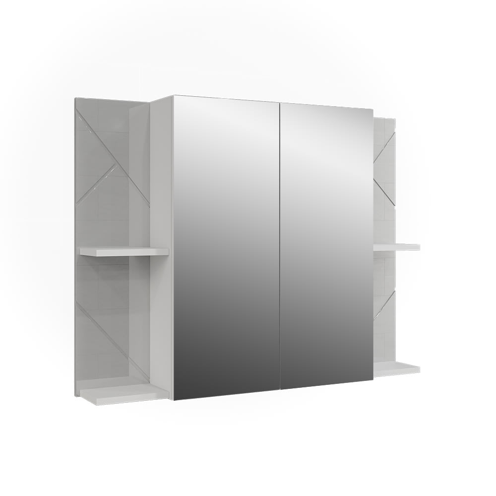 wohnli-moebel-suche-M26075871 Wohnli Möbelsuche - Badspiegelschrank mit 2 Türen Weiß Hochglanz 100x75cm
