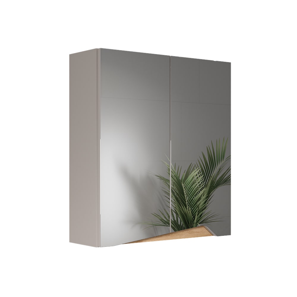 wohnli-moebel-suche-M26075885 Wohnli Möbelsuche - Spiegelschrank mit höhenverstellbarem Einlegeboden Greige 60x67