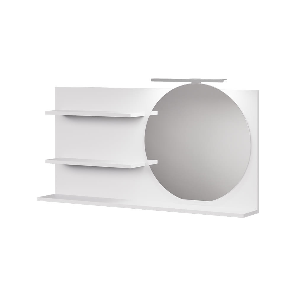 wohnli-moebel-suche-M26075894 Wohnli Möbelsuche - Spiegelregal mit 3 offenen Fächern Weiß 100x50cm