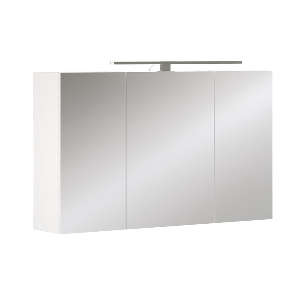 wohnli-moebel-suche-M26075939 Wohnli Möbelsuche - Badspiegelschrank mit 3 Türen und LED-Beleuchtung Weiß 100x60cm