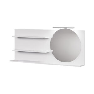 Wohnli Möbelsuche - Spiegelregal   mit 3 offenen Fächern Weiß 120x50cm