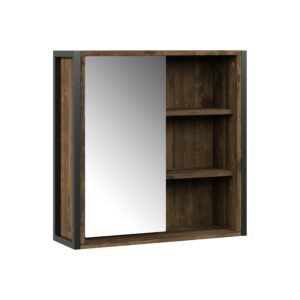 wohnli-moebel-suche-M26075961 Wohnli Möbelsuche - Badspiegelschrank mit 1 Spiegeltür Eiche/Schwarz 62.2x62.5cm