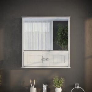Spiegelschrank  Weiß 56x58cm 56x58x13cm Spanplatte Weiß Vicco Möbel Badezimmermöbel Badezimmerschränke