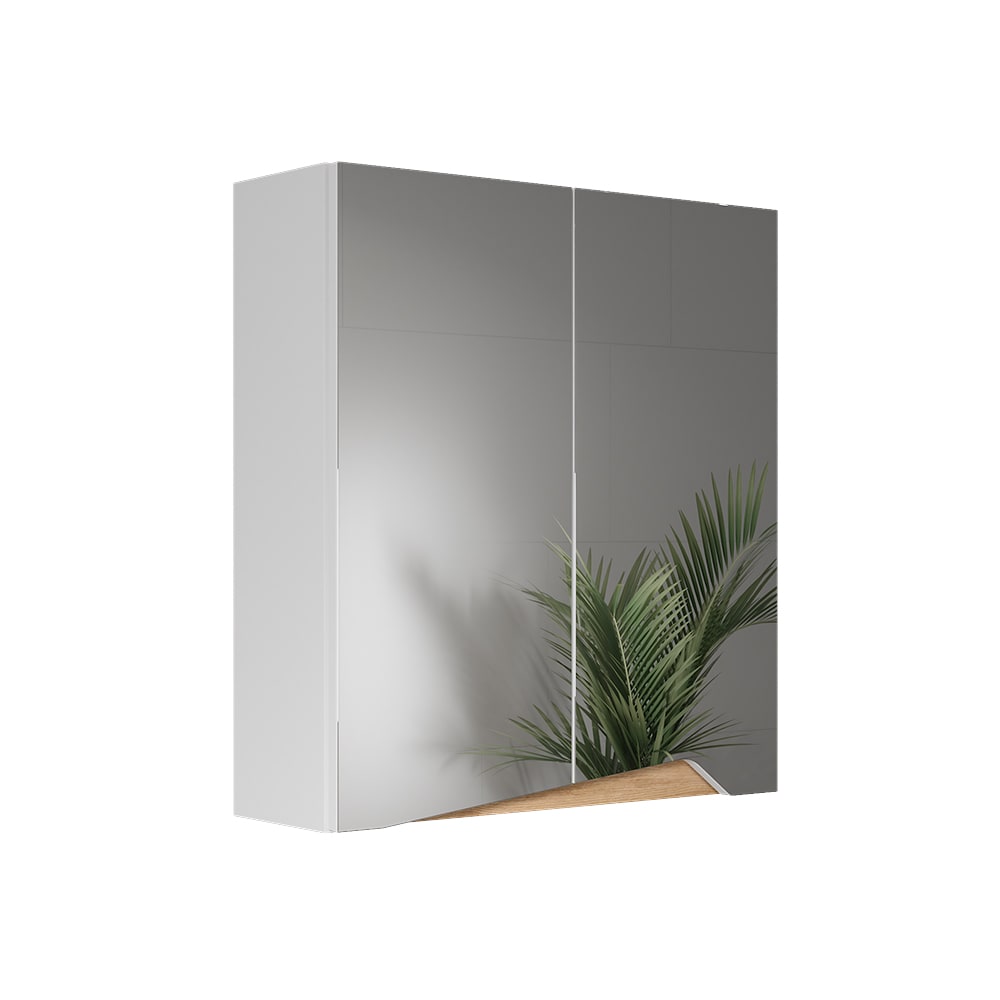 wohnli-moebel-suche-M26075975 Wohnli Möbelsuche - Spiegelschrank mit höhenverstellbarem Einlegeboden Weiß/Artisan 60x67