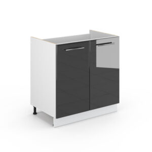 Wohnli Möbelsuche - Waschbeckenunterschrank ohne Arbeitsplatte Anthrazit Hochglanz 80x82cm