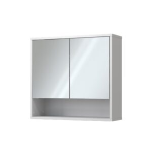 Wohnli Möbelsuche - Badspiegelschrank mit 2 Türen Weiß 70x65cm