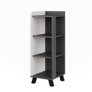 wohnli-moebel-suche-M26076006 Wohnli Möbelsuche - Midischrank mit 4 Ablagen Anthrazit/Weiß 30x90cm
