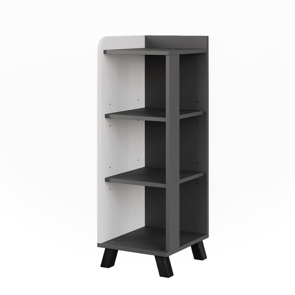 wohnli-moebel-suche-M26076006 Wohnli Möbelsuche - Midischrank mit 4 Ablagen Anthrazit/Weiß 30x90cm
