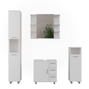 wohnli-moebel-suche-M26076015 Wohnli Möbelsuche - Badmöbel-Set 4 Teile Weiß 60.2x60.8cm