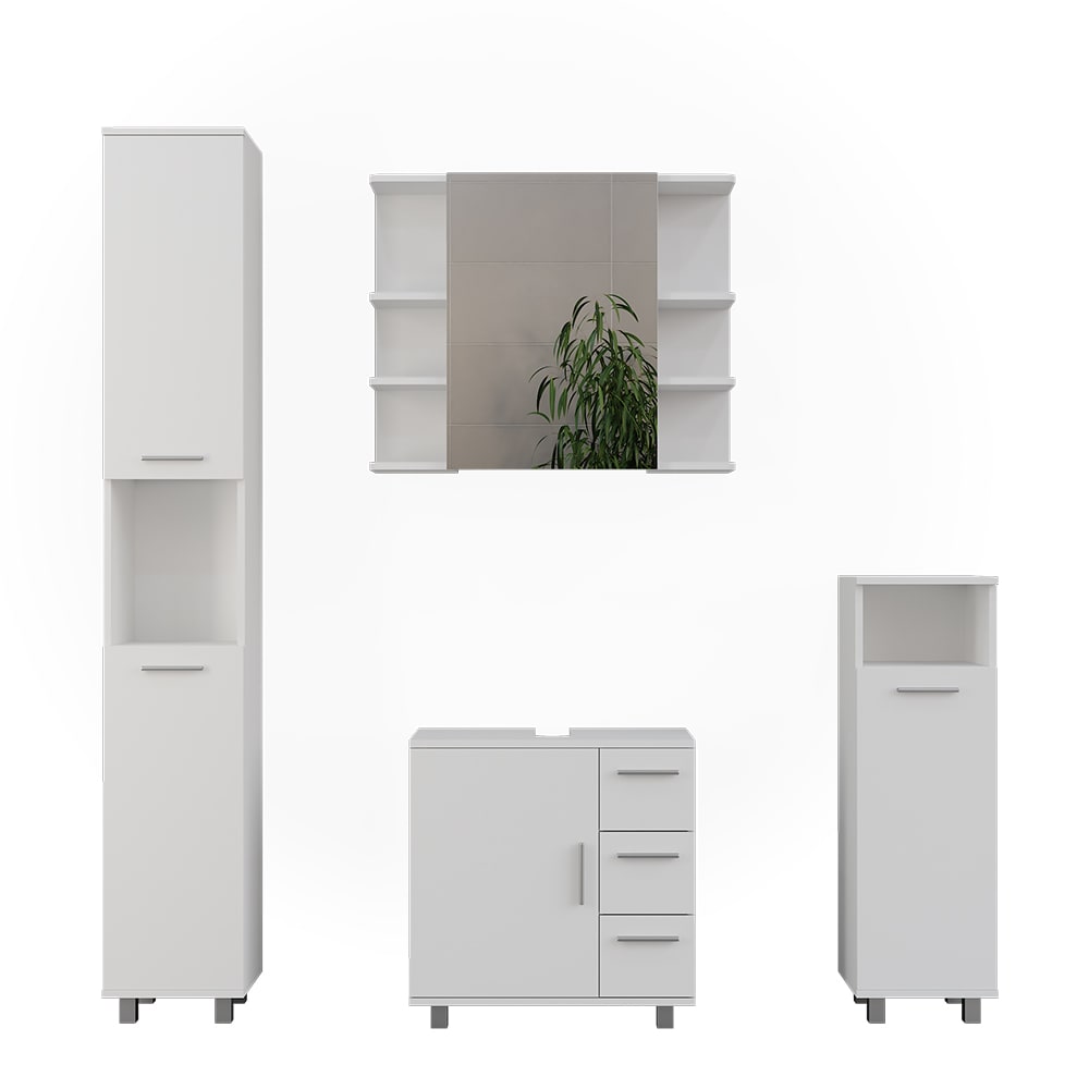 wohnli-moebel-suche-M26076015 Wohnli Möbelsuche - Badmöbel-Set 4 Teile Weiß 60.2x60.8cm