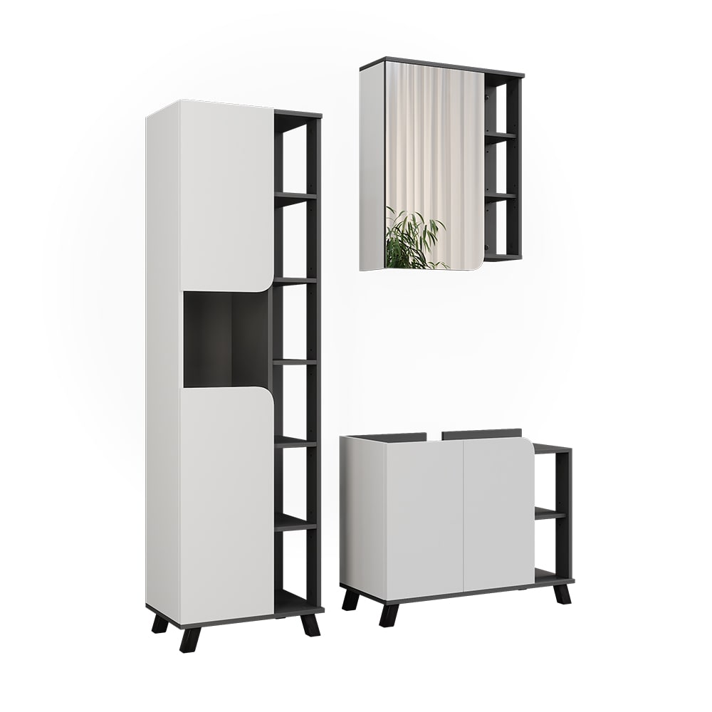 wohnli-moebel-suche-M26076019 Wohnli Möbelsuche - Badmöbel-Set 3 Teile Anthrazit/Weiß 80x65cm