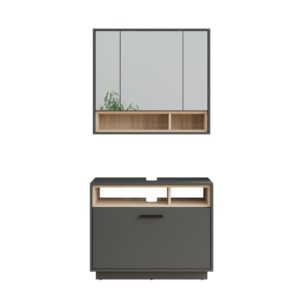 wohnli-moebel-suche-M26076072 Wohnli Möbelsuche - Badmöbel-Set 2 Teile Anthrazit/Sonoma 80x72cm