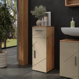 Midischrank  Goldkraft Eiche 30x81cm 30x81x30cm Spanplatte Beige Vicco Möbel Badezimmermöbel