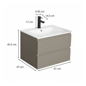 wohnli-moebel-suche-M26076094-1 Waschtischunterschrank mit Einzelwaschbecken 60x43x43cm Spanplatte Braun Mob In Möbel Badezimmermöbel
