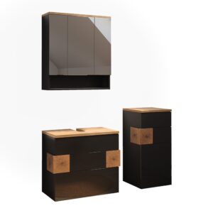 Wohnli Möbelsuche - Badmöbel-Set 3 Teile Anthrazit 70x64.5cm
