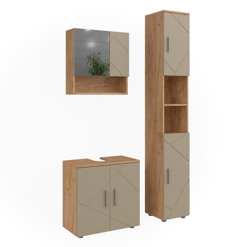 wohnli-moebel-suche-M26076101 Wohnli Möbelsuche - Badmöbel-Set 3 Teile Beige 60x59cm