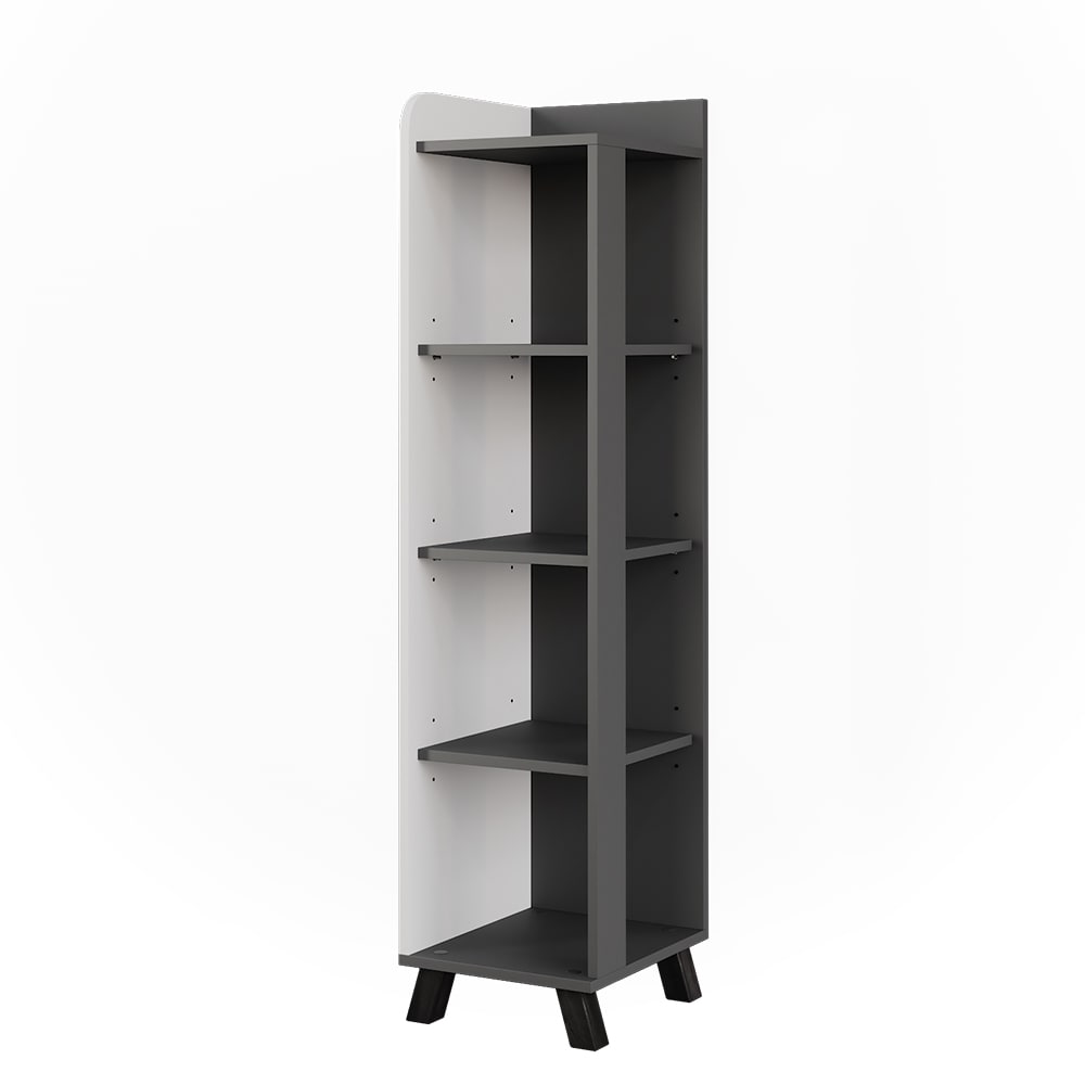 wohnli-moebel-suche-M26076103 Wohnli Möbelsuche - Midischrank mit Fächern Anthrazit/Weiß 30x128cm