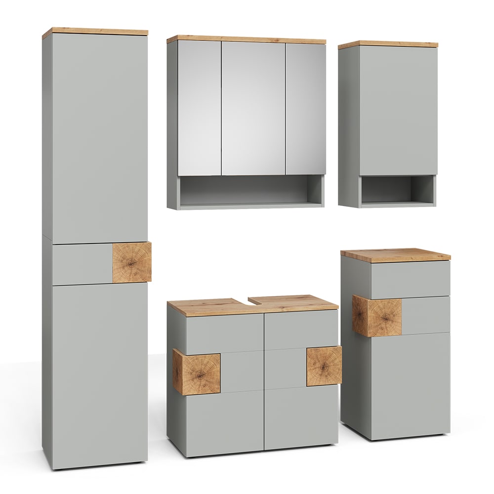 wohnli-moebel-suche-M26076107 Wohnli Möbelsuche - Badmöbel-Set 5 Teile Grau/Artisan 73x64cm