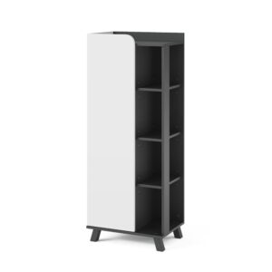 wohnli-moebel-suche-M26076121 Wohnli Möbelsuche - Midischrank mit Tür und offenen Fächern Anthrazit 50x128cm