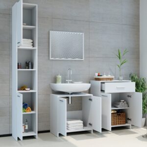 wohnli-moebel-suche-M26076126-1 Midischrank Weiß 60x80cm 60x80x34cm Spanplatte Weiß Vicco Möbel Badezimmermöbel