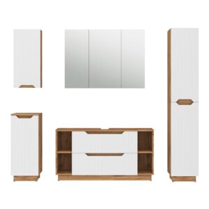 wohnli-moebel-suche-M26076132 Wohnli Möbelsuche - Badmöbel-Set 5-teilig Weiß 120x62.5cm