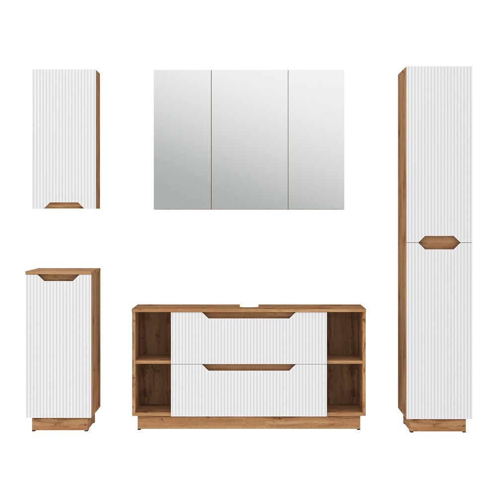 wohnli-moebel-suche-M26076132 Wohnli Möbelsuche - Badmöbel-Set 5-teilig Weiß 120x62.5cm