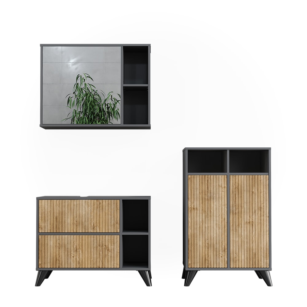 wohnli-moebel-suche-M26076140 Wohnli Möbelsuche - Badmöbel-Set 80 cm Set 2 Anthrazit/Bergeiche 80x62cm