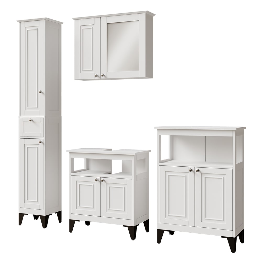 wohnli-moebel-suche-M26076151 Wohnli Möbelsuche - Badmöbel-Set 4-teilig Weiß 60x65cm