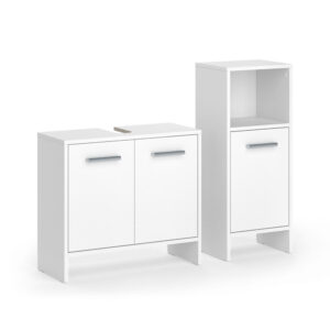 Wohnli Möbelsuche - Badezimmermöbel-Set 2 Teile Weiß 63.8x57cm