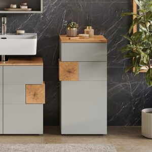 Midischrank  Grau/Artisan 40x84cm 40x84x37cm Spanplatte Grau Vicco Möbel Badezimmermöbel