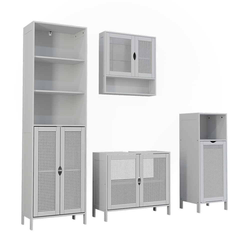 wohnli-moebel-suche-M26076210 Wohnli Möbelsuche - Badmöbel-Set 4 Teile Weiß 68x60cm