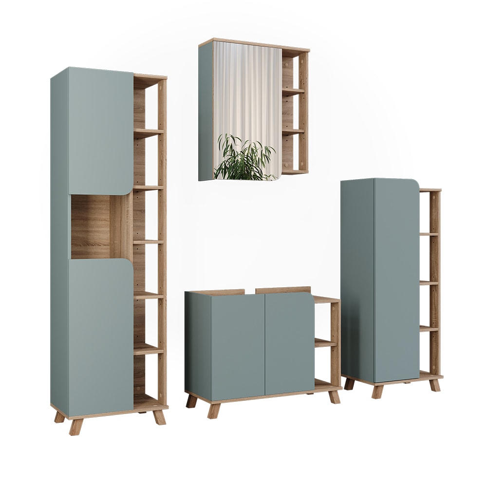 wohnli-moebel-suche-M26076213 Wohnli Möbelsuche - Badmöbel-Set 4 Teile Sonoma/Blau 80x65cm