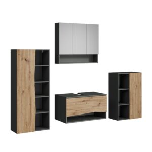 Wohnli Möbelsuche - Badmöbel-Set 4 Teile Artisan 80x42.8cm