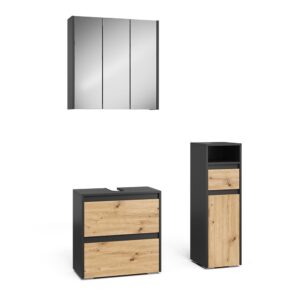 wohnli-moebel-suche-M26076225 Wohnli Möbelsuche - Badmöbel-Set 3 Teile Anthrazit/Artisan 60.1x62cm