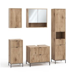 Wohnli Möbelsuche - Badmöbel-Set 5 Teile Viking Oak 70x63cm