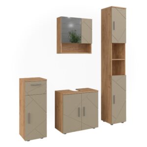 Wohnli Möbelsuche - Badmöbel-Set 4 Teile Beige 60x59cm
