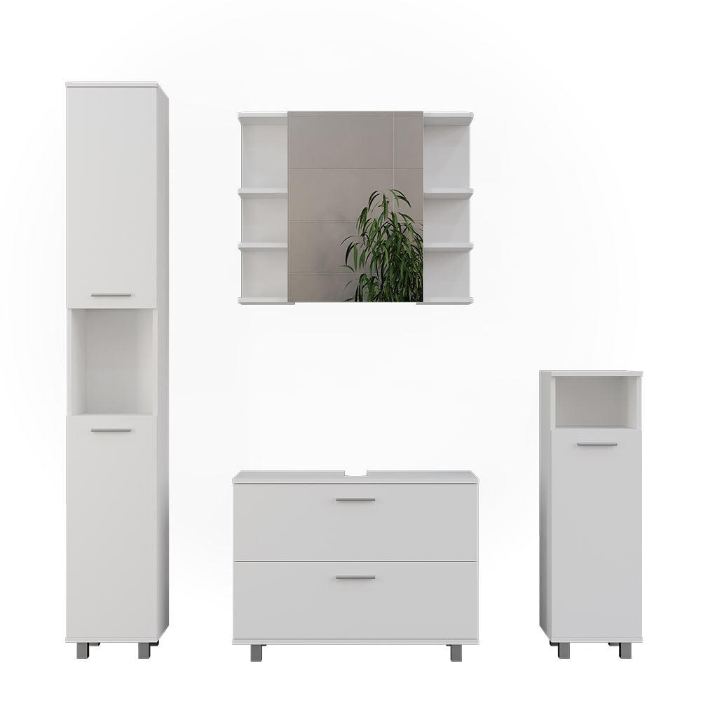 wohnli-moebel-suche-M26076244 Wohnli Möbelsuche - Badmöbel-Set 4 Teile Weiß 80.2x60.8cm