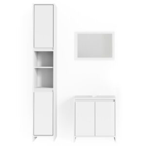 Wohnli Möbelsuche - Badmöbel-Set 3er Set Weiß 58x60cm
