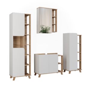 wohnli-moebel-suche-M26076269 Wohnli Möbelsuche - Badmöbel-Set 4 Teile Sonoma/Weiß 80x65cm