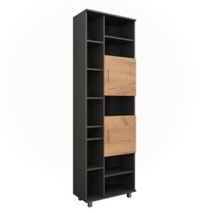 wohnli-moebel-suche-M26076280 Wohnli Möbelsuche - Hochschrank Anthrazit/Goldkraft Eiche 60.2x190cm