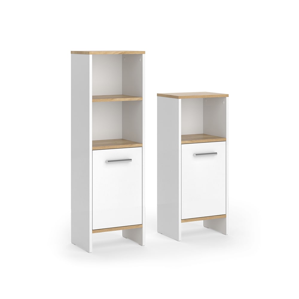 wohnli-moebel-suche-M26076292 Wohnli Möbelsuche - Badmöbel-Set 2 Teile Weiß/Goldkraft Eiche 33.8x108.2cm
