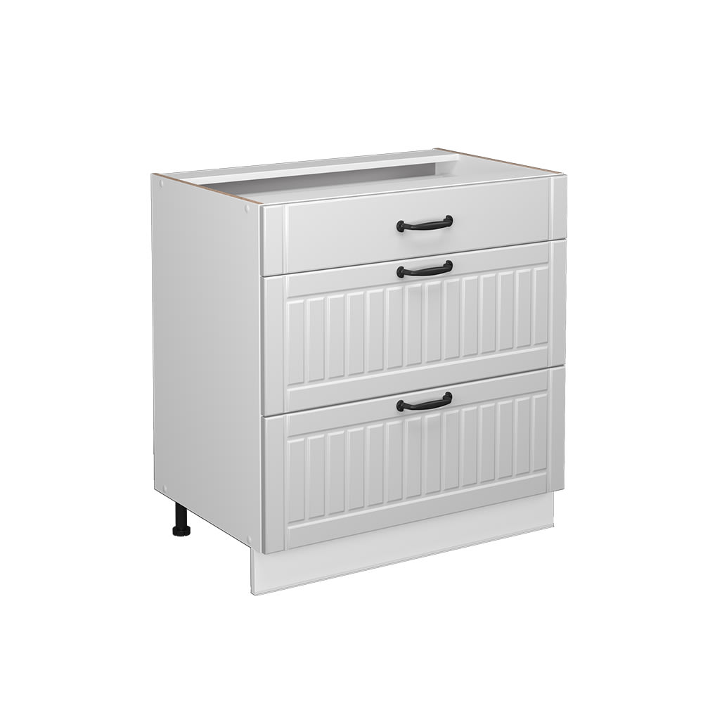 wohnli-moebel-suche-M26076318 Wohnli Möbelsuche - Badschrank mit 3 Schubladen ohne Arbeitsplatte Weiß Landhaus 80x82cm