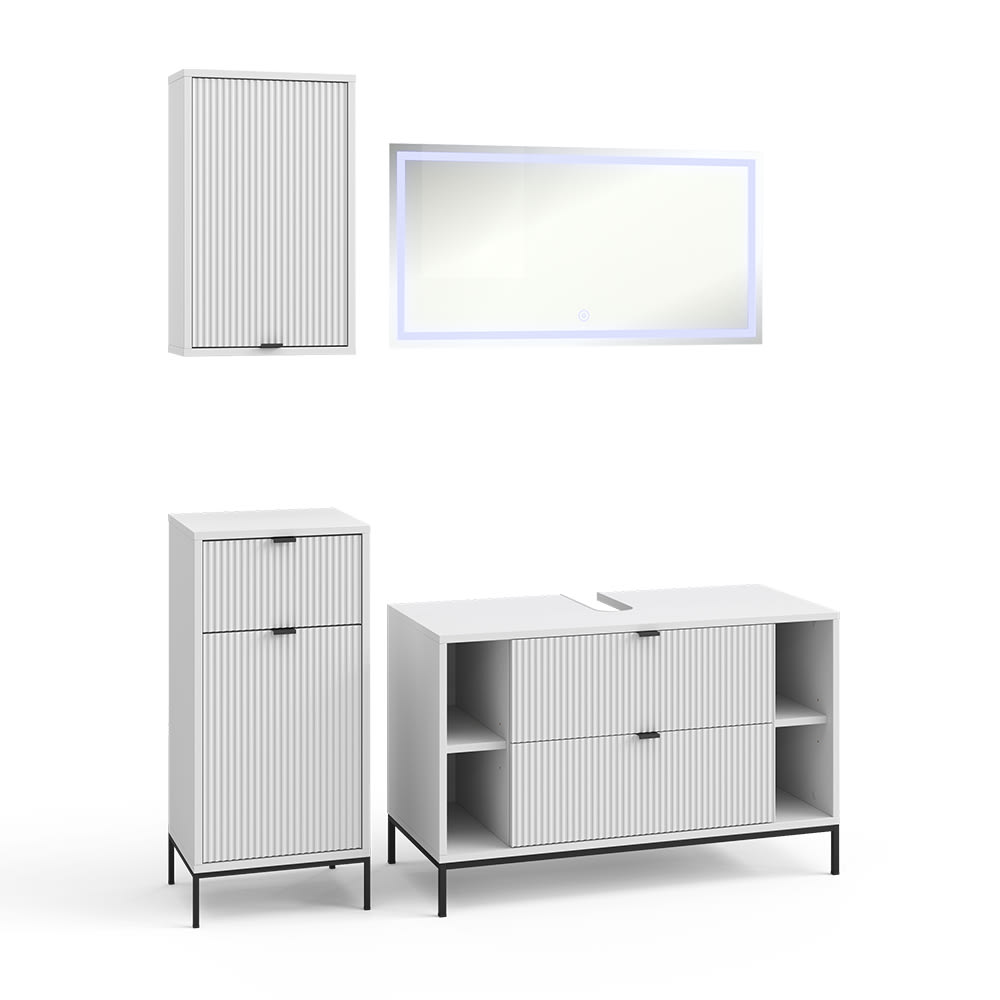 wohnli-moebel-suche-M26076328 Wohnli Möbelsuche - Badmöbel-Set 4 Teile Weiß 100x63cm