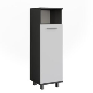 wohnli-moebel-suche-M26076355 Wohnli Möbelsuche - Midischrank mit Tür Anthrazit/Weiß 30.2x95cm