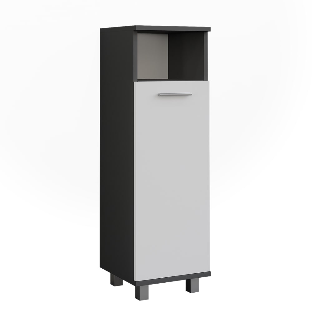 wohnli-moebel-suche-M26076355 Wohnli Möbelsuche - Midischrank mit Tür Anthrazit/Weiß 30.2x95cm