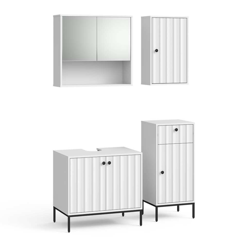 wohnli-moebel-suche-M26076359 Wohnli Möbelsuche - Badmöbel-Set 4 Teile Weiß Riffel 70x65cm